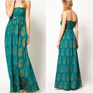 NWT Denim & Supply Ralph Lauren Teal Bandeau Maxi